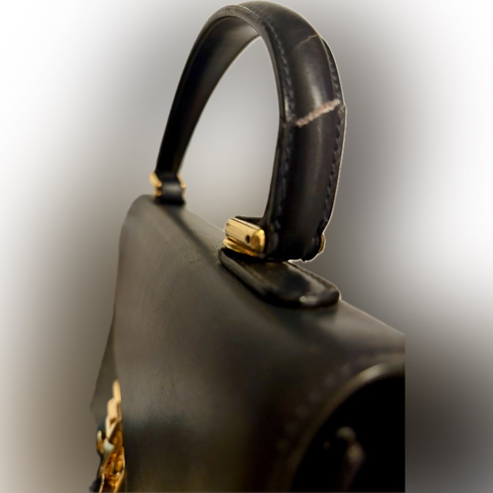 Gucci (w. COA) Calfskin Lady Lock Top Handle Satchel - Picture 9 of 16